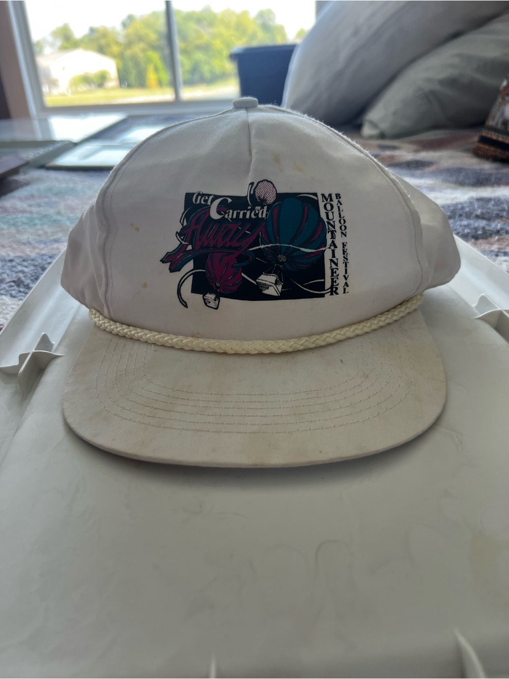 Get Carried Away White Balloon Festival Cap